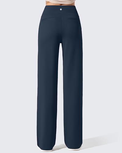 G4Free EverGoing Fleece Lined Wide Leg Pants for Women Dressy Work Casual