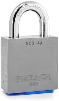 PACLOCK's 4-Series Padlock, Standard Rekeyable (SR), 7/16" Diameter Hard. Stainless Steel Shackle, 1-3/16" Tall, One Lock Keyed to a Number U-Pick! w/ 2 Keys, Silver Anodized Aluminum