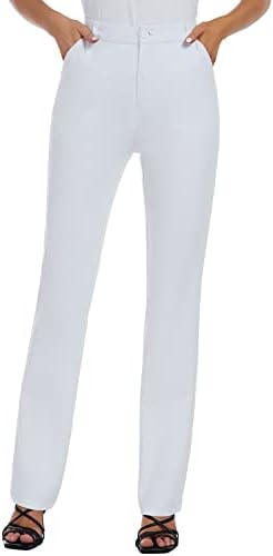iChosy Women's Stretch Straight Leg Dress Work Pants Business Casual Slacks