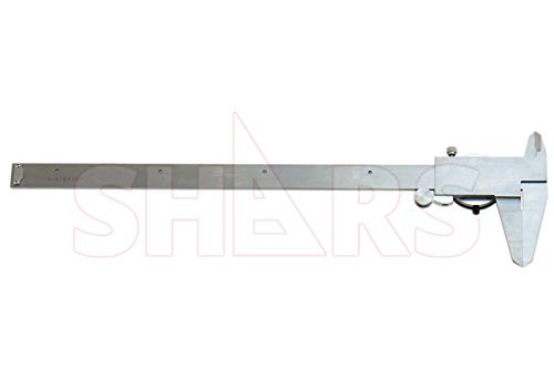 Shars 0-12" Precision Stainless Steel Shock Proof Dial Caliper .001" Graduation 303-1309B, Black Face L