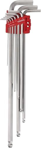 VESSEL Ball Point Hex L-Key Wrench (Extra Long Type) Set No. 8309BPXLU