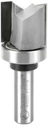 Amana Tool 45550 Carbide Tipped Flush Trim Plunge Template Router Bit 1-1/8 Dia x 1 Inch x 1/2 Shank with Upper Ball Bearing