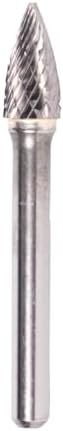 Drill America SG-13 Carbide Burr/Rotary File Tree Pointed-End Double Cut for Die Grinder 1/2" Dia. x 3/4" Cut Length with 1/4" Shank and 2-1/2" Overall Length, DUL Series