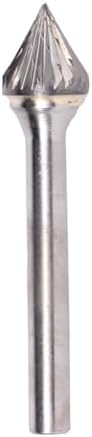 Drill America SJ-3 Carbide Burr/Rotary File 60 Degree Included Angle Double Cut for Die Grinder 3/8" Dia. x 5/16" Cut Length with 1/4" Shank and 2-3/16" Overall Length, DUL Series