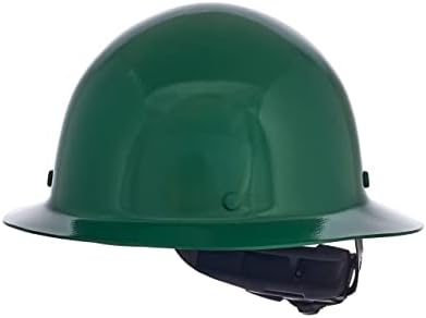 MSA Skullgard Full-Brim Hard Hat with Suspension - Non-Slotted Cap, Made of Phenolic Resin, Radiant Heat Loads up to 350F, Standard Size Hard Hat | Fas-Trac III Ratchet Suspension