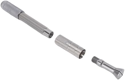 Fabater Pin Vise, Stainless Steel Ergonomic Non Slip Handle Compact 11cm Manual Hand Drill for Enhanced Accuracy, Mini Pin Vise with Interchangeable Heads for Jewelry Making, Watch