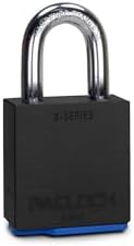 PACLOCK's 3-Series Padlock, UCS, 3/8" Diameter Hard. Stainless Steel Shackle, 1-3/16" Tall, High Performance 6-Pin Cylinder, One Lock Keyed to a Number U-Pick! w/ 2 Keys, Black