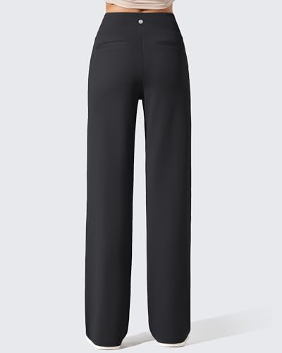 G4Free EverGoing Fleece Lined Wide Leg Pants for Women Dressy Work Casual