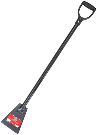 Bully Tools 7" High-Strength All Steel Ice Chopper w/Extra Long Fiberglass Handle D-Grip - Ideal Ice Breaker Tool for Sidewalk & Driveway - Heavy Duty Metal Stairway Snow Scraper - Made in the USA