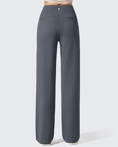 G4Free EverGoing Fleece Lined Wide Leg Pants for Women Dressy Work Casual