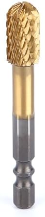 HUHAO Tungsten Carbide Rotary Burr Bit, Double Cut Carbide Burr 1/4" Shank Die Grinder Cutting Burrs Bit for Metal Working & Sturdy