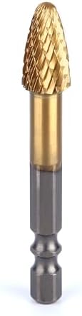 HUHAO Tungsten Carbide Rotary Burr Bit, Double Cut Carbide Burr 1/4" Shank Die Grinder Cutting Burrs Bit for Metal Working & Sturdy