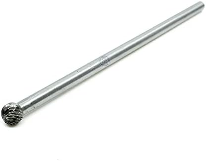 Benchmark Abrasives 6” Ball Shape Double Cut Tungsten Carbide Die Grinder Bits Metal Deburring Tool Rotary Burr, 1/4 Inch Shaft, Engraving Tool for Woodworking Shaping Carving (SD-3)