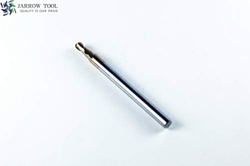 Carbide Ball Nose End Mill for CNC Machine Milling Tools, for Alloy Steels/Hardened Metals - 2 Flute - 55HRC TiAlN Coated (5Pcs, 1/8)