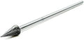 Benchmark Abrasives 6” Pointed Cone Shape Double Cut Tungsten Carbide Die Grinder Bits Metal Deburring Tool Rotary Burr, 1/4 Inch Shaft, Engraving Tool for Woodworking Shaping Carving (SM-5)