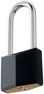 2-Pack Keyed Alike Locks, Black Covered Brass Keyed Padlock with Stainless Steel Long Shackle, 1-9/16 Inch Lock Body, Rustproof Locks for Gate Fence Hasp Cabinet Toolbox Gym or School Locker
