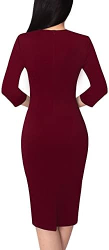 VFSHOW Womens Work Business Office Zipper Up Slim Bodycon Sheath Dress