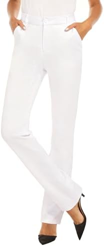 iChosy Women's Stretch Straight Leg Dress Work Pants Business Casual Slacks