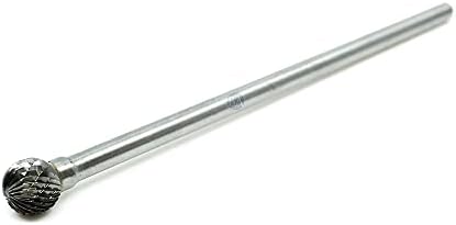 Benchmark Abrasives 6” Ball Shape Double Cut Tungsten Carbide Die Grinder Bits Metal Deburring Tool Rotary Burr, 1/4 Inch Shaft, Engraving Tool for Woodworking Shaping Carving (SD-5)
