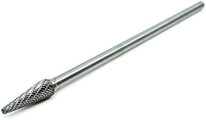 Benchmark Abrasives 6” Taper Shape Radius Double Cut Tungsten Carbide Die Grinder Bits Metal Deburring Tool Rotary Burr, 1/4 Inch Shaft, Engraving Tool for Woodworking Shaping Carving (SL-3)