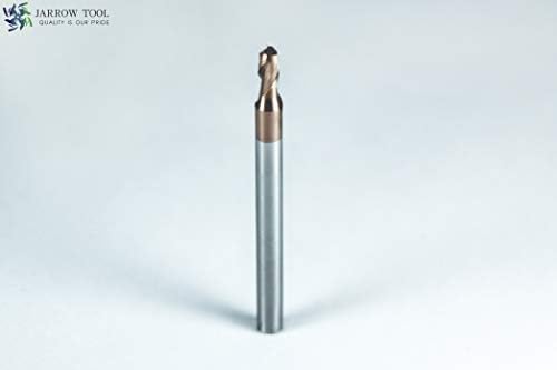 Carbide Ball Nose End Mill for CNC Machine Milling Tools, for Alloy Steels/Hardened Metals - 2 Flute - 55HRC TiAlN Coated (5Pcs, 1/8)