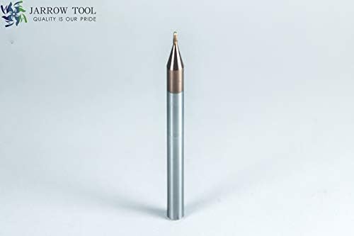 Carbide Ball Nose End Mill for CNC Machine Milling Tools, for Alloy Steels/Hardened Metals - 2 Flute - 55HRC TiAlN Coated (5Pcs, 1/32)