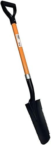 Ashman Drain Spade Teeth Shovel (6 Pack) - 48 Inches Long Handle Spade with D Handle Grip - Durable Handle with a Thick Metal Blade - Multipurpose Premium Quality Orange Shovel.
