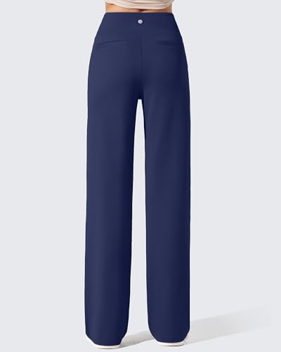 G4Free EverGoing Fleece Lined Wide Leg Pants for Women Dressy Work Casual