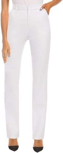 iChosy Women's Stretch Straight Leg Dress Work Pants Business Casual Slacks