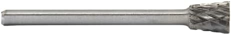 Drill America SN-53 Carbide Burr/Rotary File Inverted Cone Double Cut for Die Grinder 3/16" Dia. x 1/4" Cut Length with 1/8" Shank and 1-1/2" Overall Length, DUL Series