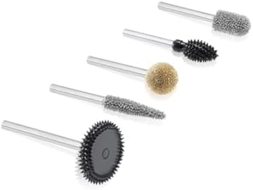 Kutzall 5-Piece Rotary Burr Kit - 1⁄8" Shaft, Variety Grit - Wood Carving Bits for Dremel, Foredom, Ryobi, DeWalt, Milwaukee Tools - Structured Tungsten Carbide