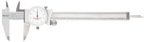 Starrett 1202-6 Dial Caliper, Stainless Steel, White Face, 0-6" Range, +/-0.001" Accuracy, 0.001" Resolution
