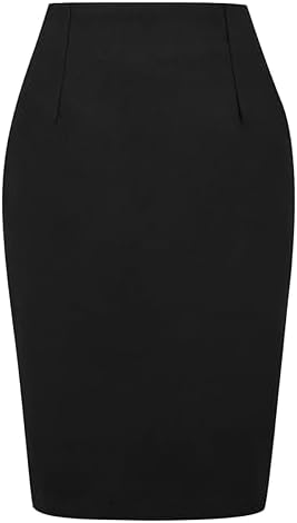 IDEALSANXUN Plaid Skirts for Women Fall Winter Knee Length Pencil Wool Skirt with Slit