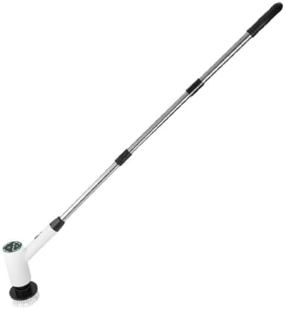 Electric Spin Scrubber: Crodless Power Spin Scrubber with Long Handle and Dual Speeds for Cleaning Bathroom Tub Tile Floor Include Cleaning Brush