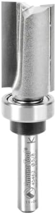 Amana Tool 45462 Carbide Tipped Flush Trim Plunge Template 5/8 D x 1 Inch CH x 1/4 SHK w/ Upper Ball Bearing Router Bit
