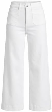 GRAPENT Women's Wide Leg Jeans High Waisted Cropped Stretchy Denim Pants