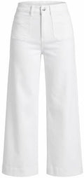GRAPENT Women's Wide Leg Jeans High Waisted Cropped Stretchy Denim Pants