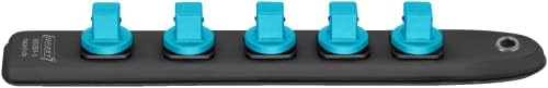 HAZET Smart-Rail 900-SR/5 | Magnetic Base with 5 Slots and Heavy Duty Twist Lock, Drive: Square 1/2 Inch | Flexible Plastic Socket Strip