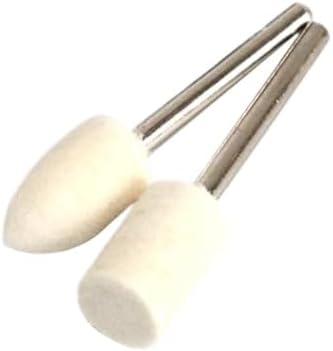 10PCS Wool Felt Ceramic Grinding Head Pointed Polishing Sesame Sponge Rubber Abrasive Wheel 3mm Shaft Mounted for Rotary Tool