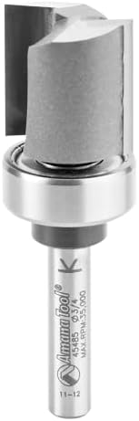 Amana Tool 45485 Carbide Tipped Flush Trim Plunge Template 3/4 D x 3/4 CH x 1/4 Inch SHK w/ Upper Ball Bearing Router Bit