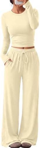 Trendy Queen Women's 2 Piece 2026 Fall Fashion Lounge Set with Pockets