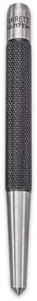 Starrett Steel Center Punch with Round Shank and Knurled Finger Grip - Hardened and Tempered, 5" Length, 1/4" Diameter Tapered - 117E