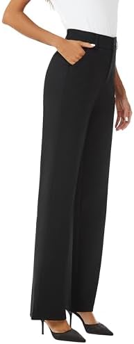 iChosy Womens High Waist Wide Straight Leg Trousers Casual Slacks Dress Pants with Pockets