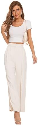 FUNYYZO Wide Leg Dress Pants for Women Work Slacks Business Casual Outfits
