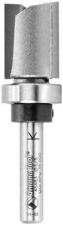 Amana Tool - 45476 Carbide Tipped Straight Plunge .615 Dia x 1/2 x 3/8 Shank with Upper Bb
