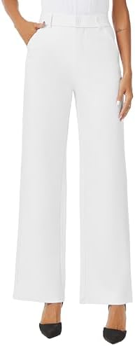 iChosy Womens High Waist Wide Straight Leg Trousers Casual Slacks Dress Pants with Pockets