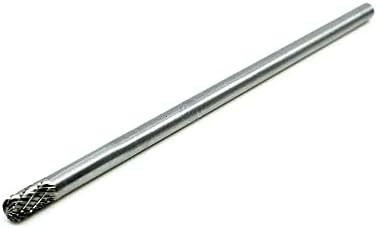 Benchmark Abrasives 6” Cylindrical Ball Nose Shape Double Cut Tungsten Carbide Die Grinder Bits Metal Deburring Tool Rotary Burr, 1/4 Inch Shaft, Engraving Tool for Woodworking Shaping Carving (SC-1)