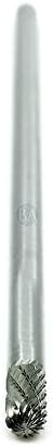 Benchmark Abrasives 6” Cylindrical Ball Nose Shape Double Cut Tungsten Carbide Die Grinder Bits Metal Deburring Tool Rotary Burr, 1/4 Inch Shaft, Engraving Tool for Woodworking Shaping Carving (SC-1)