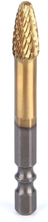 HUHAO Tungsten Carbide Rotary Burr Bit, Double Cut Carbide Burr 1/4" Shank Die Grinder Cutting Burrs Bit for Metal Working & Sturdy