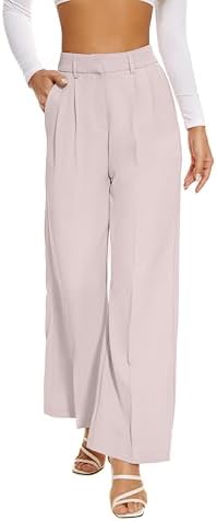 FUNYYZO Wide Leg Dress Pants for Women Work Slacks Business Casual Outfits